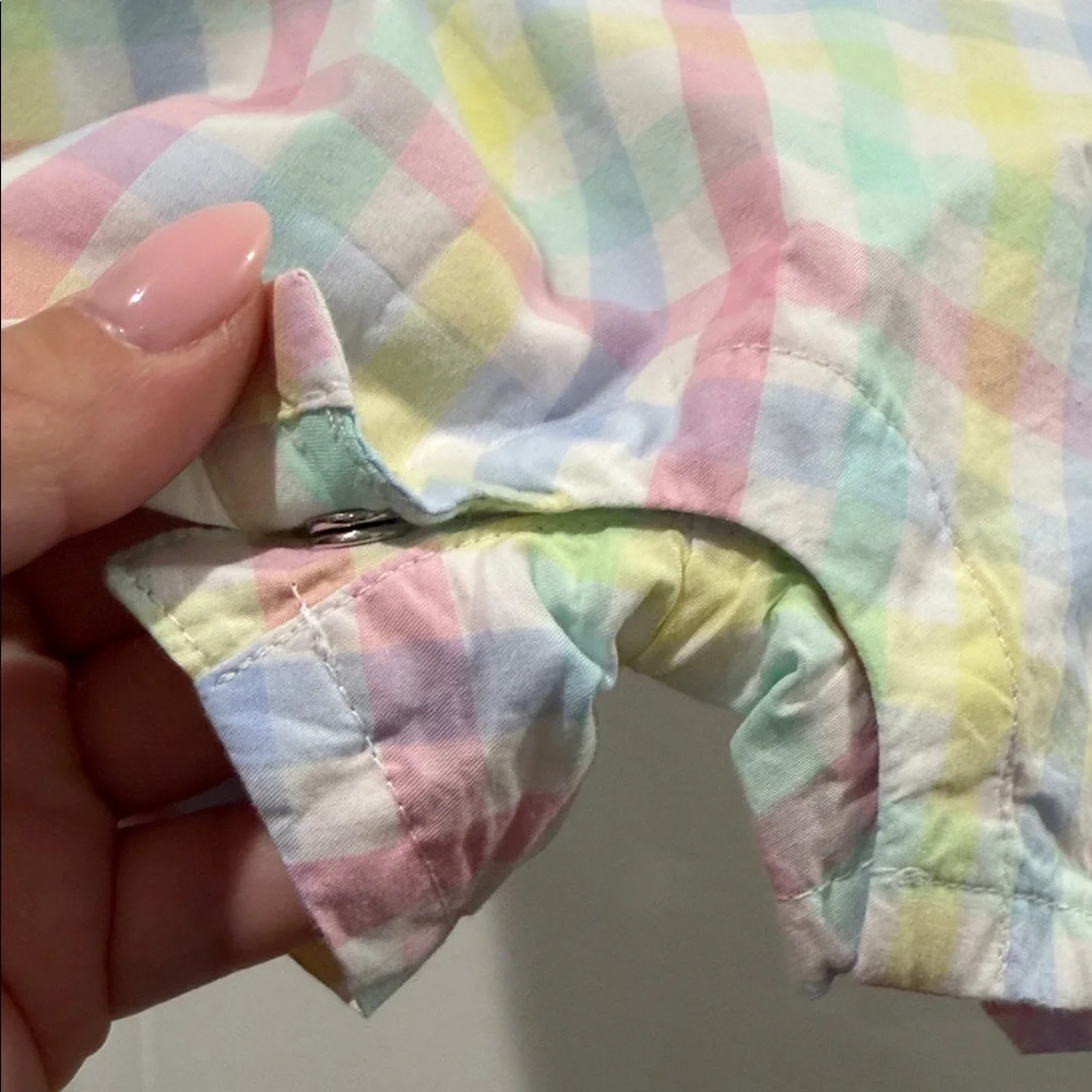Janie and Jack Multicolor Checkered Baby Romper size 0-3 months NWT
